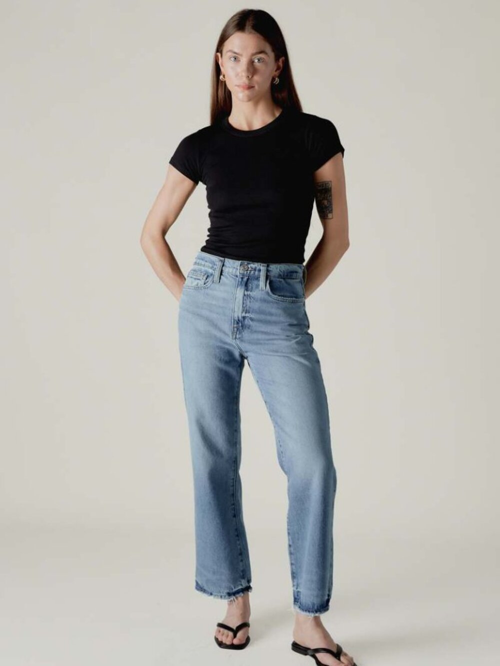 FRAME Le Jane Crop Rhode Grind Jeans Women 28